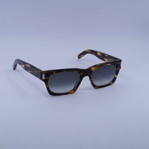 Saint Laurent SL402 016 Sunglasses Havana Square Frame, Grey Lenses